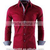 2016 Multi Color High Collar Button Down Slim Fit Casual Shirt for Men thumbnail-4