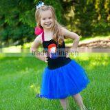 Girls Anna Black Royal Blue With Wine Bow Fairy Dream Dress 1-7Y thumbnail-1