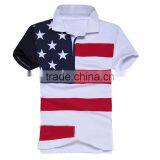 USA Flag Printed Pique Polo Shirt thumbnail-1