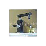Polished Chrome Square Basin Mixer Faucet , Deck Mounted Single Lever Basin Mixer