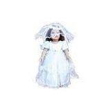 White Silk Weding Dress , Short Sleeves , Veil , 18inch Doll Dress Madame Alexander Dolls thumbnail-1