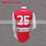 Latest Color Red Design Sleeveless Wholesale Youth Football Jersey thumbnail-2