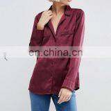 New Fashion Blouse Women Floral Embroidered Satin Women Blouse thumbnail-3