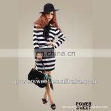 2013 European autumn style splicing with chiffon bowknot scarft zebra stripes frock suit for women