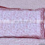 Bed Sheet With Pillow Covers Handmade Paisley Hand Block Printed Queen Bed Cover Cotton Bedding thumbnail-4