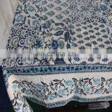 Single Size Table Cover Hand Block Print Bed Sheet, 6 Seater Table Cover Cotton thumbnail-1