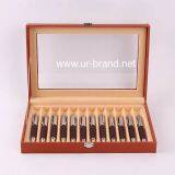 High Quality 12 Slots Leather Pen Box Fountain PenDisplay Box Wholesale,wooden Pen Box With Custom Logo thumbnail-2