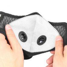 Sports Mask Cycling Design City Activated Carbon Filter Anti Dust Bike Mask Breathable Mesh Bicycle Mask With Double Valve thumbnail-3
