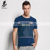 Online Shopping Navy Blue Short Sleeves Men Clothing Stripes Tee Shirts thumbnail-3