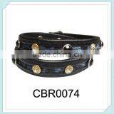 Wholesale Stud Rivet PU Winding Bangles thumbnail-1