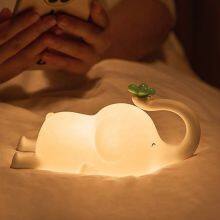 High Quality Newest Design Hanging Small Led Night Light Flying Elephant Pat Lamp Cute Silicone Night Light for Kids Room thumbnail-6
