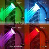 ABS chromed RGB temperature controlled bath hand held LED shower head