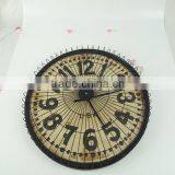 French Antique Black Iron Wall Clock for Home Decor