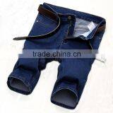 summer hot sales jeans factory china men denim dark blue straight stretch jeans shorts half pants                        
                                                                                Supplier's Choice