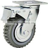 Trolley Wheel and Truck Wheel, Heavy Duty PU Caster Swivel With Brake and Lock thumbnail-1
