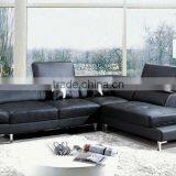 Original Design Genuine Leather Corner Sofa Black Color Sofa Set Living Room Furniture thumbnail-1
