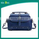 2016 Fashion Rivet Black Leather Satchel Tote Bag With Two Style Straps In Chinese thumbnail-5