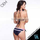 OEM Accepted Stripe Pattern Hollow Out One Pieces Women's Sexy Swimwear Bikini thumbnail-3