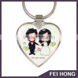 Wholesale Personalized Sweet Love Heart Wedding Picture Printing Keychain