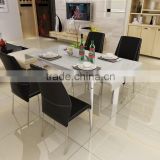 tempered glass top extended dining table base
