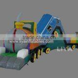 New Inflatable Deluxe Tunnel and Obstal Bounce Moonwalk Bouncer Jumping House