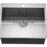 Topmount 304 Steel Single Bowl Handmade Kitchen Sink thumbnail-1