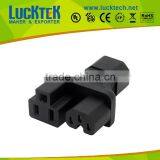 C14 Male to US + C15 Y Splitter Power Adapter