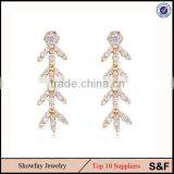 Mexican Vietnam Gold Jewelry 14K Long Gold Earring