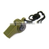 Hot selling 3in1 Whistle Compass Thermometer For Outdoor Emergency Gear Camping Survival
