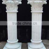 Pure White Marble Carved Customized Wedding Pedestal Columns