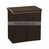 Double Hamper Laundry Sorter With Magnetic Lid Closure