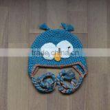 Newborn Baby Crochet Owl Ear Flat Beanie Hat FCK-119260850 thumbnail-1