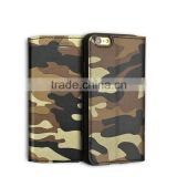 Camo flip wallet credit ID card slot holder phone case with stand for Apple iPhone6/6S