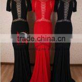 Simple Short Sleeve Spandex Cotton Mermaid Evening Long Dress thumbnail-5