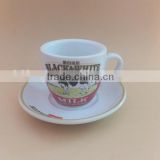 Thick fine porcelain coffee and tea set custom printed porcelain ceramic cups and saucers sets