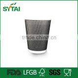 Disposable Ripple Wall 8oz 12oz 16oz 20oz Black Cappuccino Cup thumbnail-4