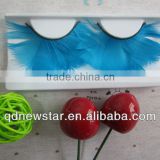 Light blue color real bird Feather eyelash
