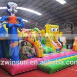 2015 Large Spongebob Bouncr Slide Combo Inflatable Fun City With Commercial Grade