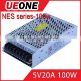 Hot sale 100w 5v 20a switching power supply CE factory price NES-100-5