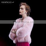 Wholesale Real Pink Fox Fur Jacket Coat for Women thumbnail-4