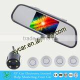 4.3" Car Visible Mirror Monitor Parking Sensor With Mini Waterproof Camera and 4pcs Sensor Detecter Make Easy Parki XY-2045 thumbnail-2