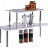 Kitchen Tidy Silver And White Stainless Steel Bathroom Shelf thumbnail-1