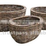 Round flower basket set 3pcs