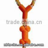 Good Quality Cotton Rope With Plastic Bone Dog Toys thumbnail-1