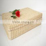 Linyi County Lucky Weave Corn Husk Storage Basket With Lid thumbnail-3