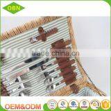 2017 New Style Wicker Basket, Brown Picnic Basket Set With Belt for Four Person thumbnail-3