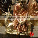 Shaolin Temple Eighteen Arhats Brass Arhat Riding Deer Statue thumbnail-1
