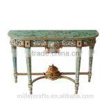 Blue Handpainted Antique Style Decorative Console Table,Bird and Flowers