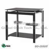 High Quality Stainless Steel and Tempered Glass tv Stand thumbnail-3