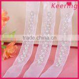 Fashionable Wide Lace Trim Pearl Trimmings New Fancy Trim WTP-1329 thumbnail-1